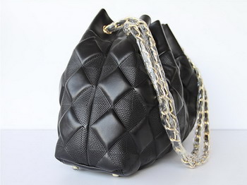 7A Discount Chanel Cambon Quilted Lambskin Shoulder Bags 46988 Black